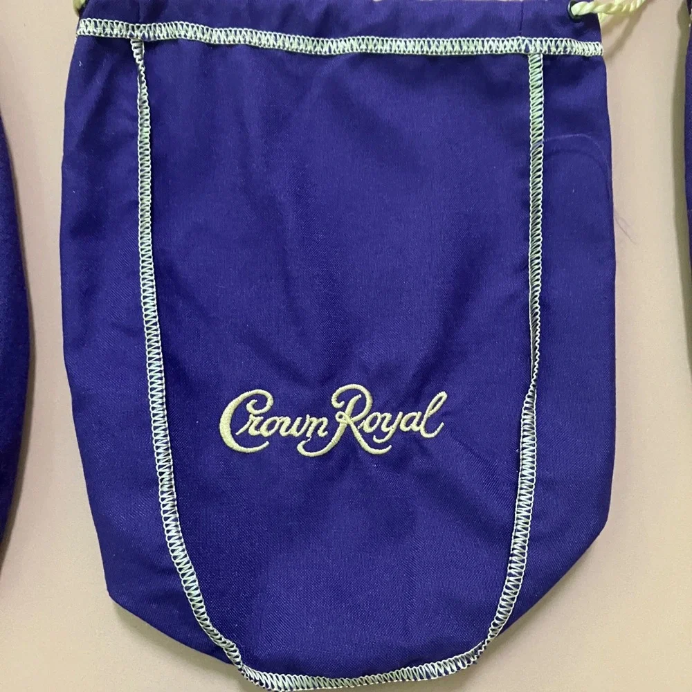 Crown Royal Bags Lot‎ 5 Purple Gold Red Trim Drawstring Craft Sewing Waiter